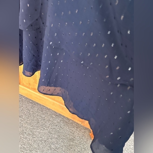 Express Dress Blue w/Silver Accents Great Detailing Long Sleeves NWT Size XL - Picture 12 of 15